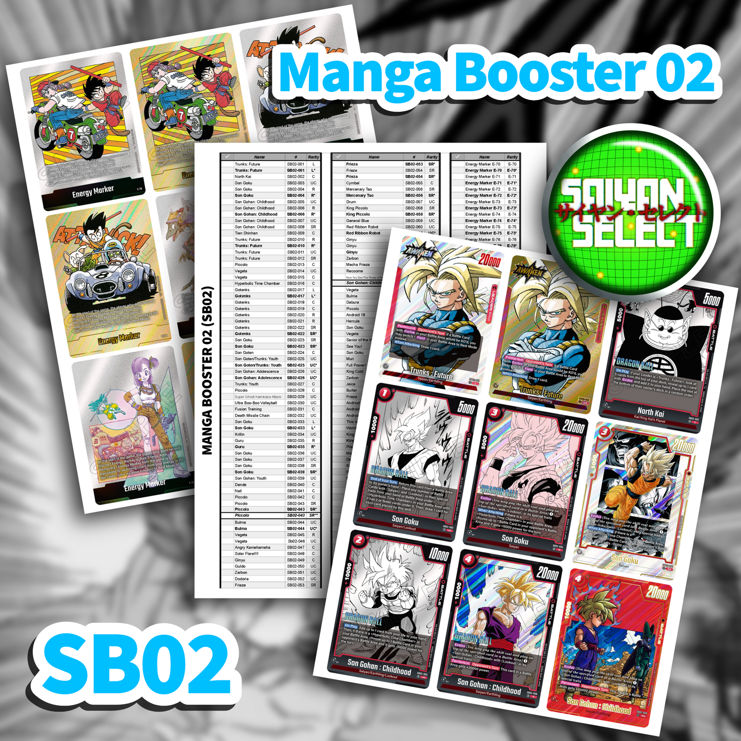Fusion World SB02 Binder Placeholder & Checklist PDF | Manga Booster Box 02 | Printable TCG Binder Organizer | Saiyan Select